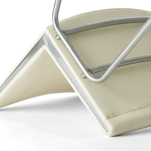 White vinyl and steel Kastrup chair by Hans Wegner made by A.P. Stolen