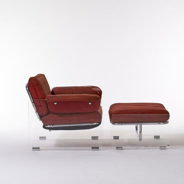 Vintage mid century modern Pace Collection Artgenta lucite/acrylic lounge chair