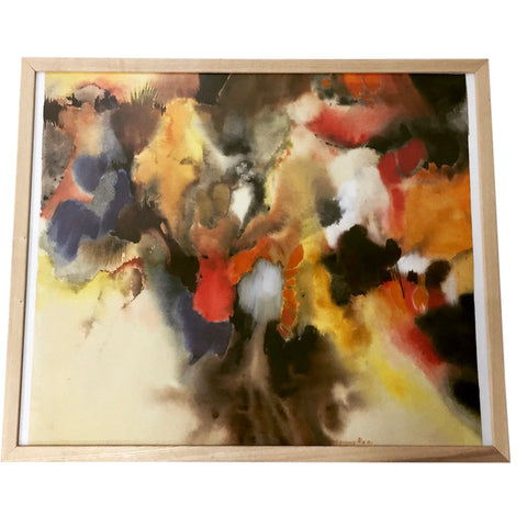 Abstract watercolor painting on paper