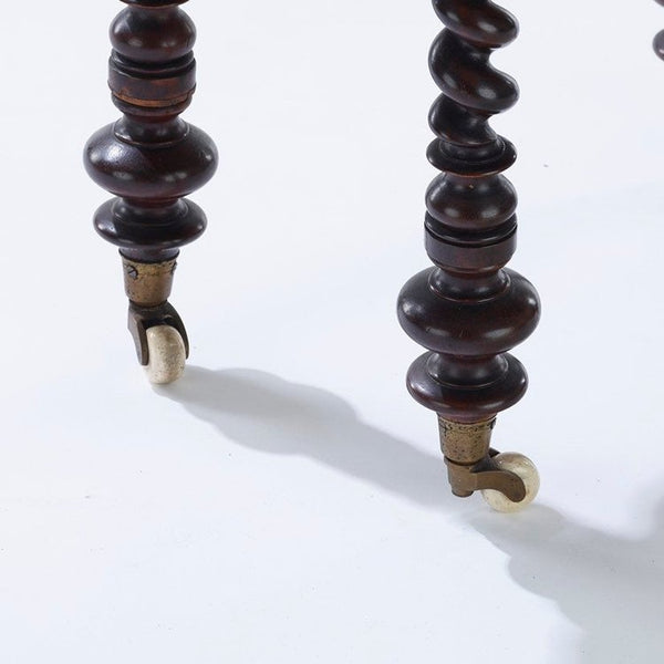 Antique oak barley twist two tiered table with