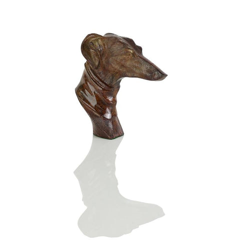 Art deco bronze sculpture of a greyhound or whippet head