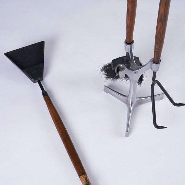 Midcentury fire tool set