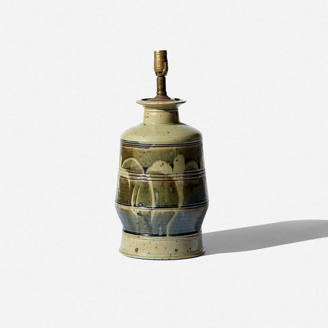 Modernist studio pottery stoneware lamp by potter Eric Norstad