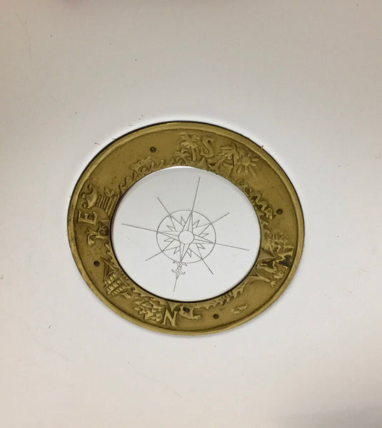 Pair of large aluminum circular trays designed