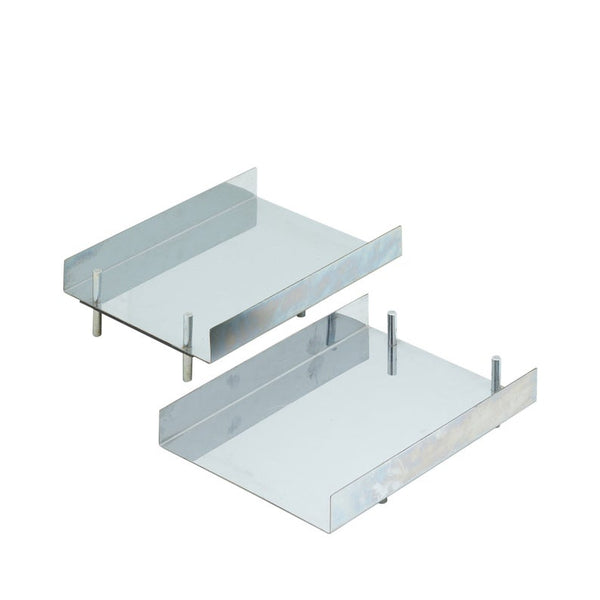Pair of vintage chrome desk trays or letter trays, marked Vecta Contract Co.
