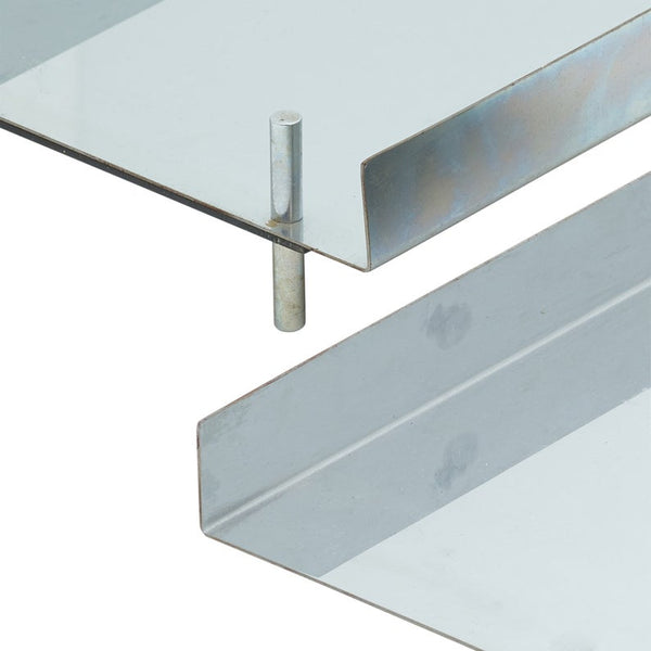 Pair of vintage chrome desk trays or letter trays, marked Vecta Contract Co.