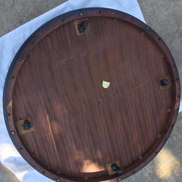 Round Mahogany and Glass Coffee Table