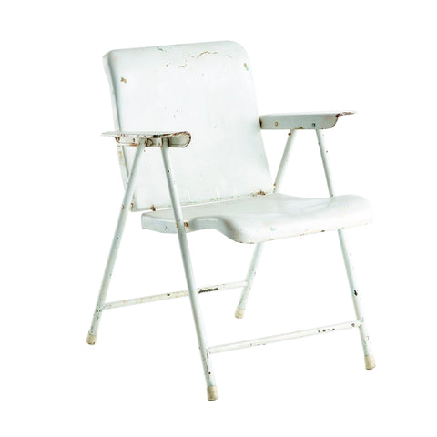 Russel Wright Samson or Samsonite patio folding chair by Schwayder Bros. Inc.