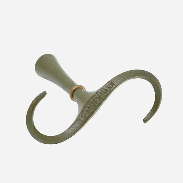 Set of three green iron and brass candle holders by Jens Quistgaard for Dansk