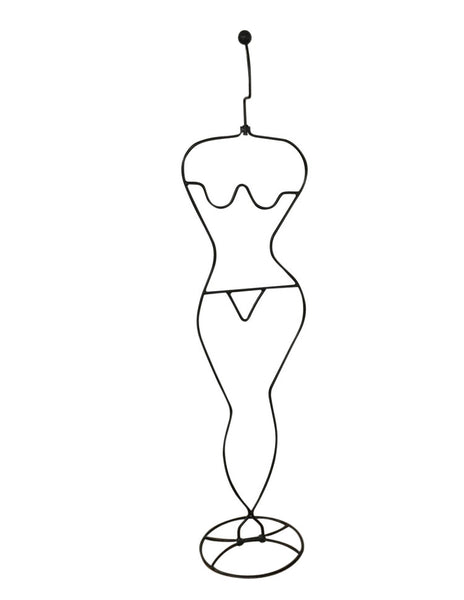 Vintage black wire female mannequin / coatrack attributed to Laurids Lonborg