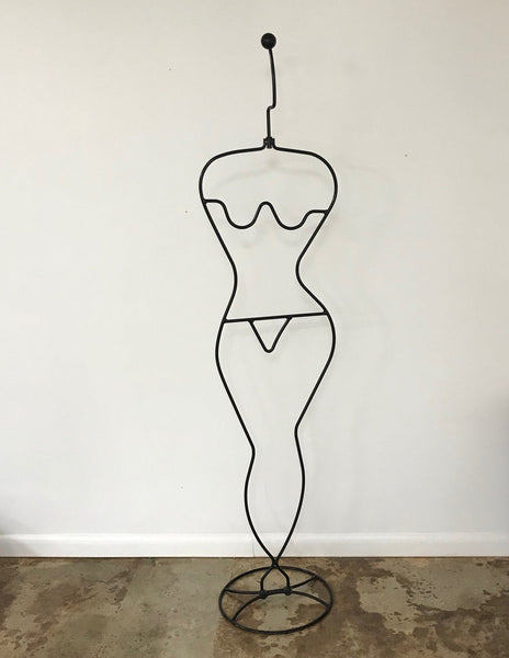 Vintage black wire female mannequin / coatrack attributed to Laurids Lonborg