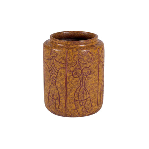Vintage midcentury vase or jar with abstract nude figures