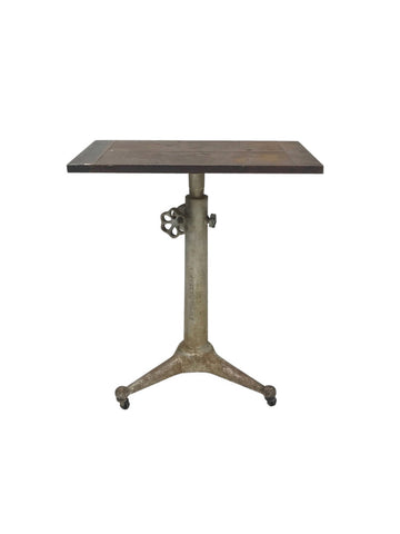Vintage telescoping industrial table with casters