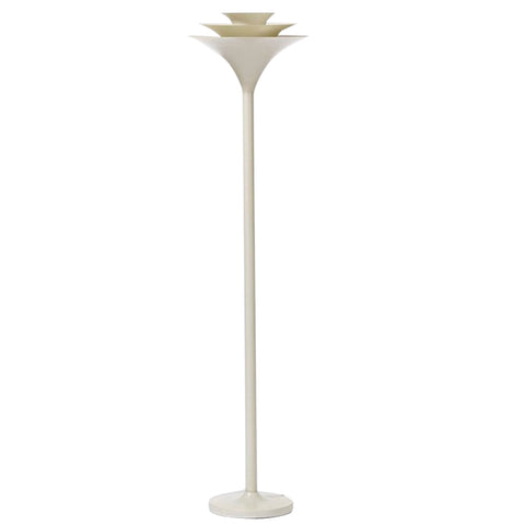 Vintage white 3 tiered torchiere floor lamp