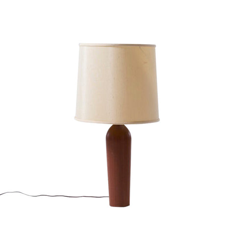 Danish turned wood table lamp