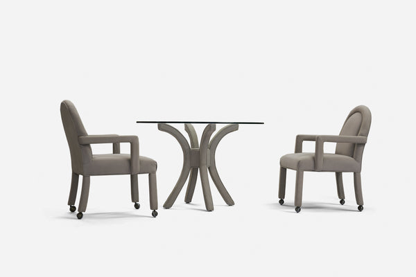 Dining table and 4 chairs in the style of Milo Baughman