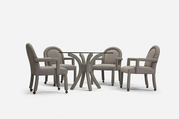 Dining table and 4 chairs in the style of Milo Baughman