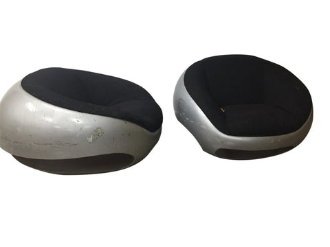 Pair of fiberglass space age orb chairs