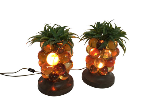 Pair of pineapple table lamps
