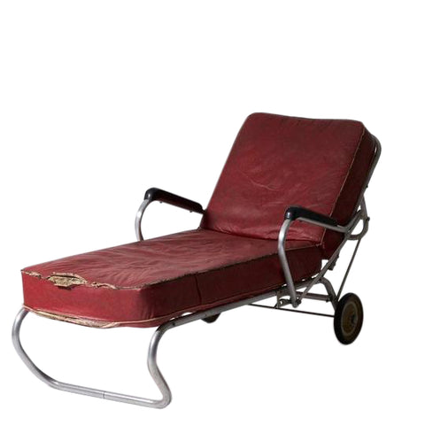 Vintage industrial streamline design aluminum patio lounge chair
