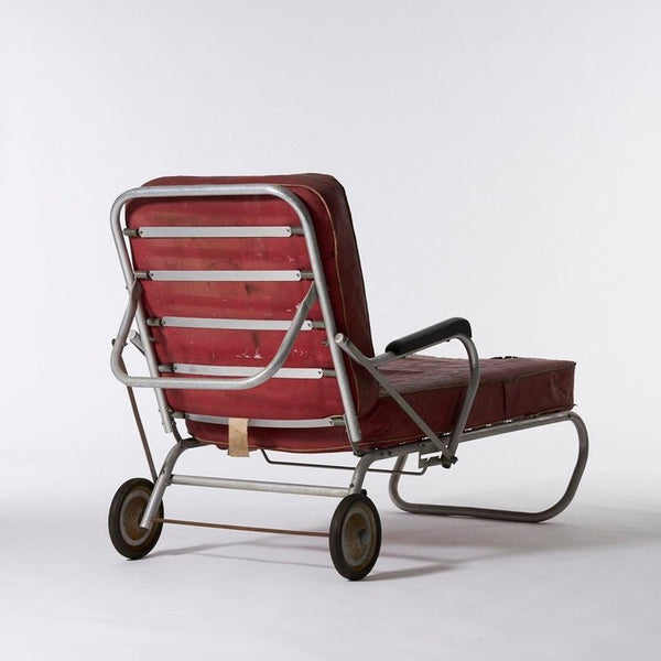 Vintage industrial streamline design aluminum patio lounge chair