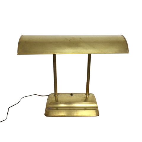 Vintage industrial streamline fluorescent brass desk lamp